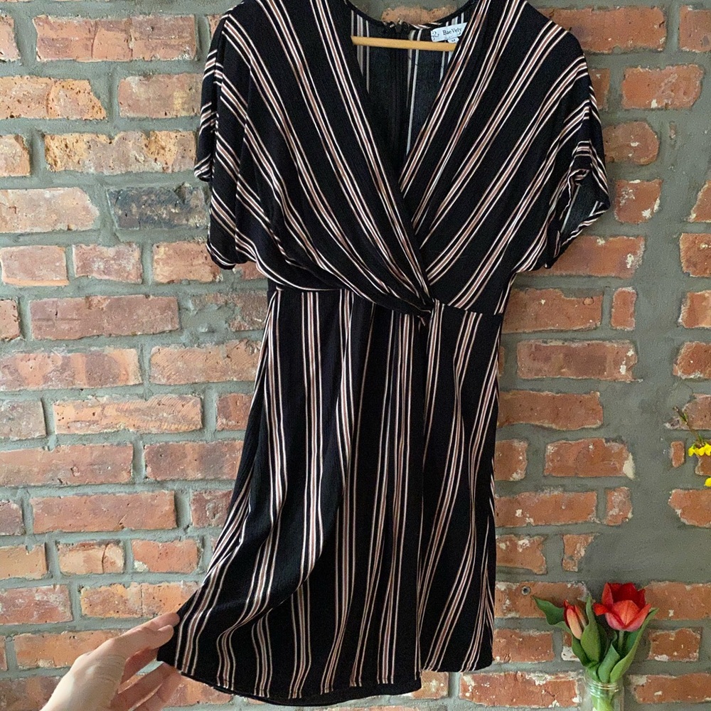 Black and Tan Striped Dress